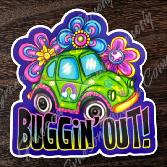 Lacey's Design- Buggin' Out! 3.1x3.25in Sticker #59