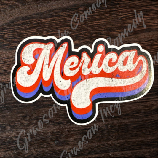 Merica Sticker 5x3.25in #62
