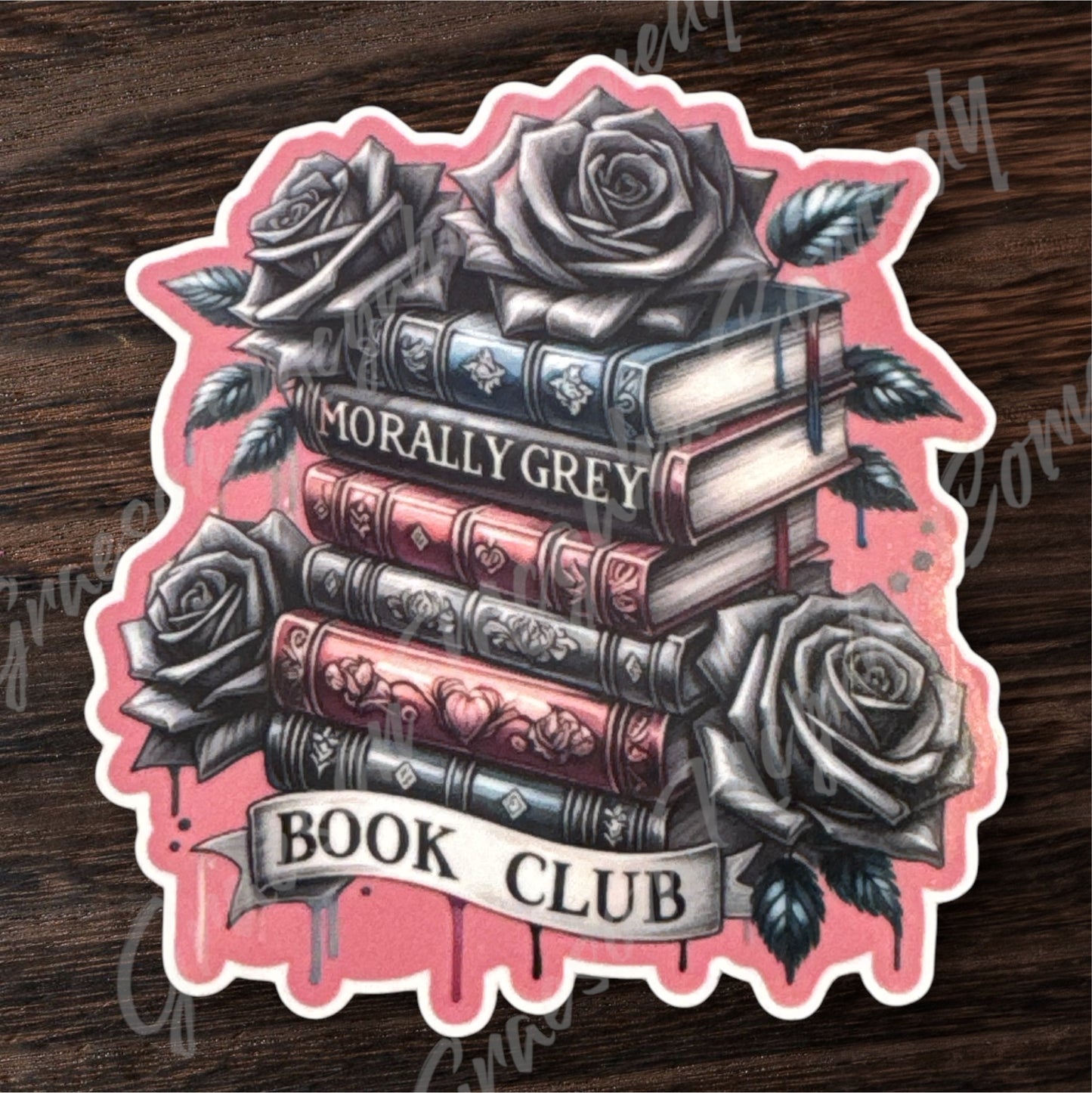 MORALLY GREY BOOK CLUB 3.1x3.25in Sticker #28