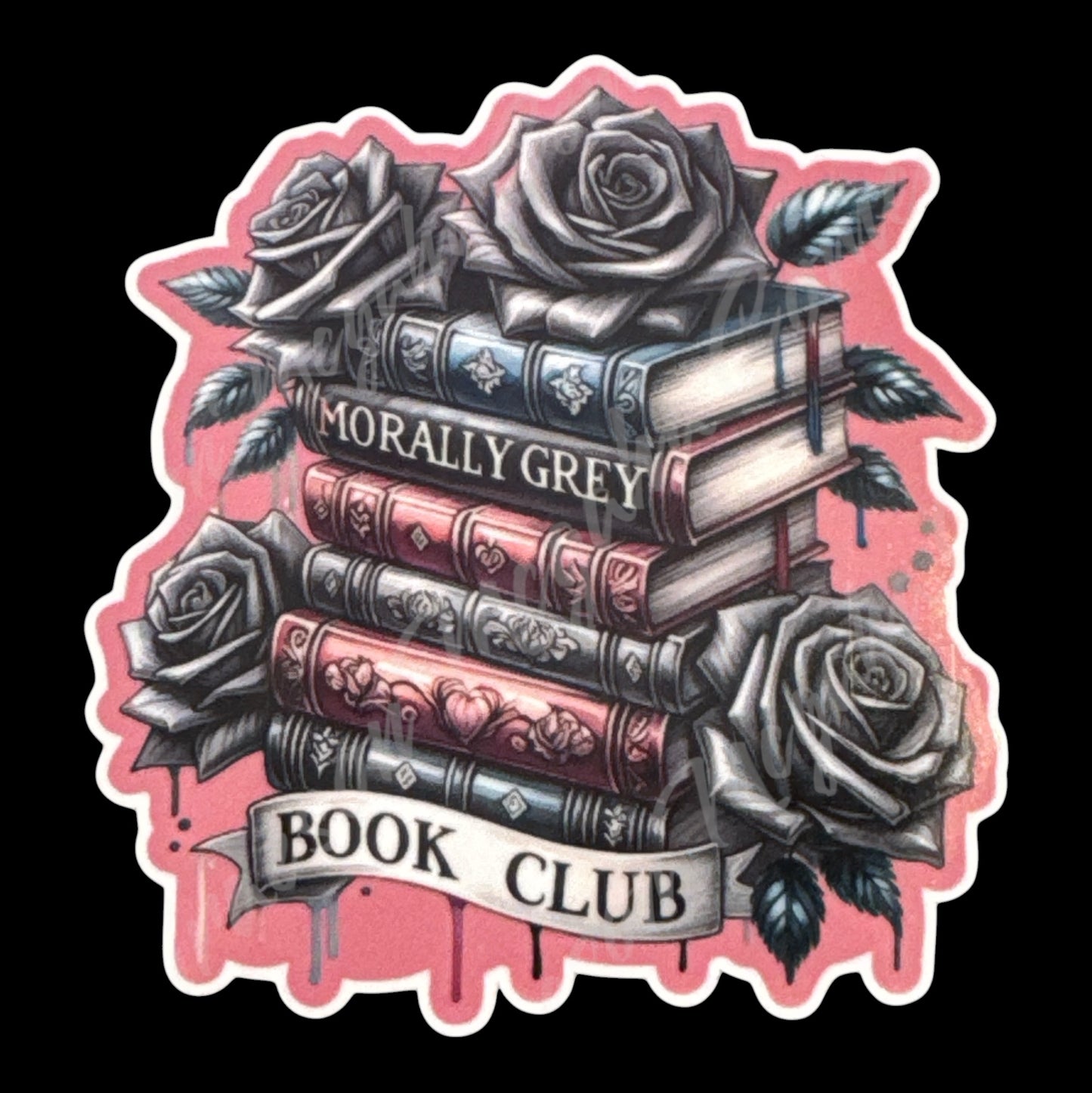 MORALLY GREY BOOK CLUB 3.1x3.25in Sticker #28