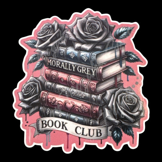 MORALLY GREY BOOK CLUB 3.1x3.25in Sticker #28