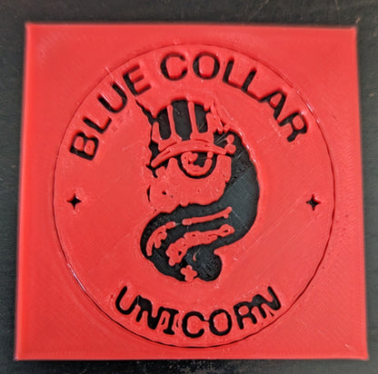 Blue Collar Unicorn Coaster *PICK YOUR COLOR*