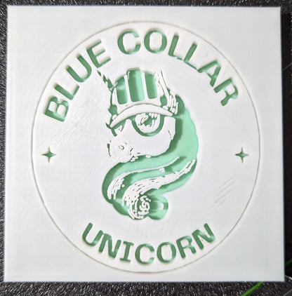 Blue Collar Unicorn Coaster *PICK YOUR COLOR*