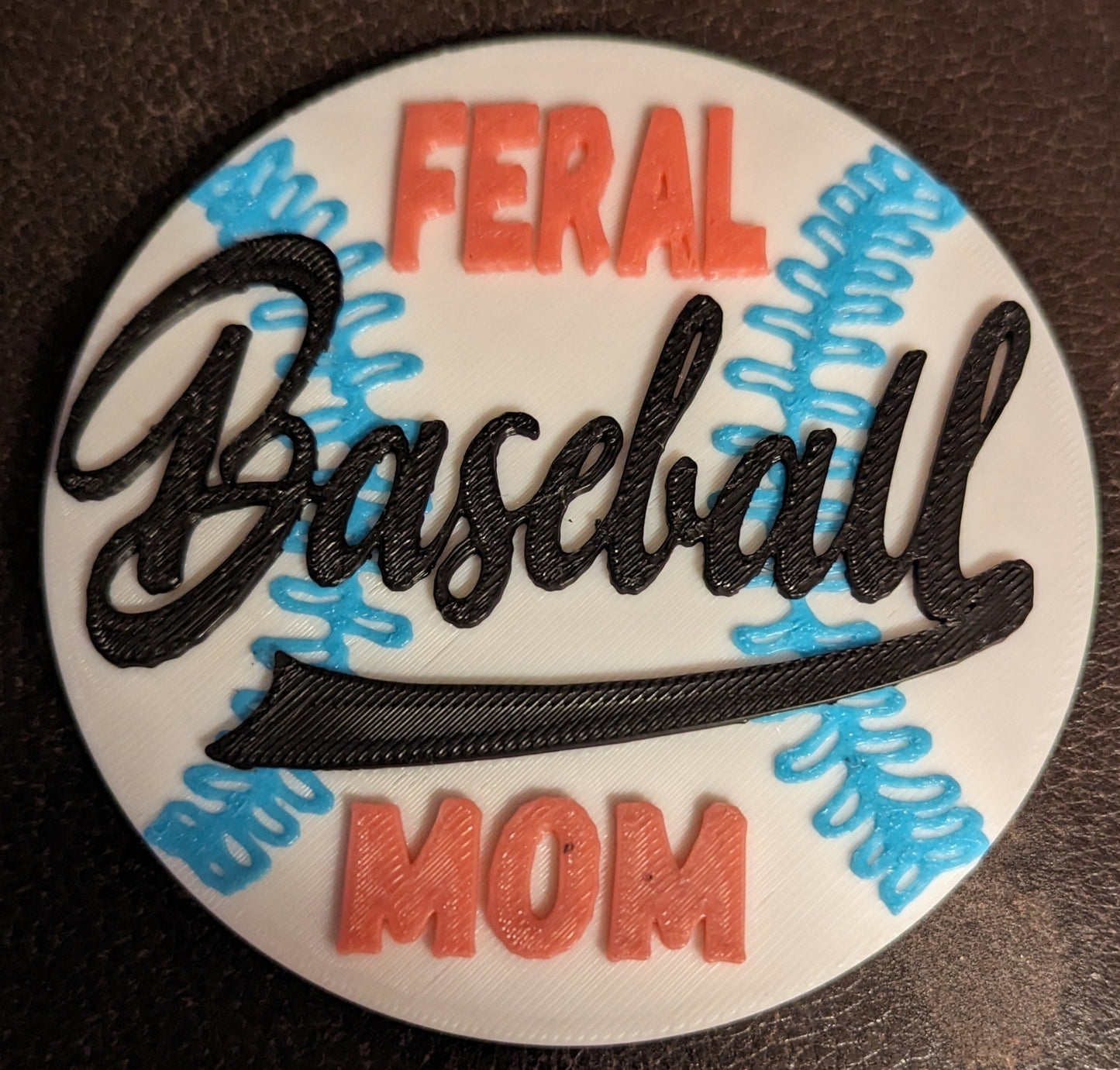Feral Baseball Mom Keychain
