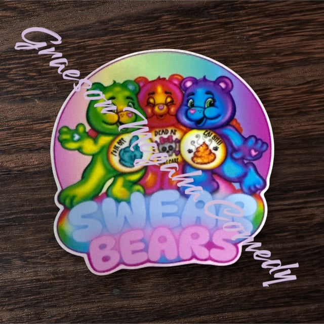 SWEAR BEARS 3X3 INCH VINYL STICKER