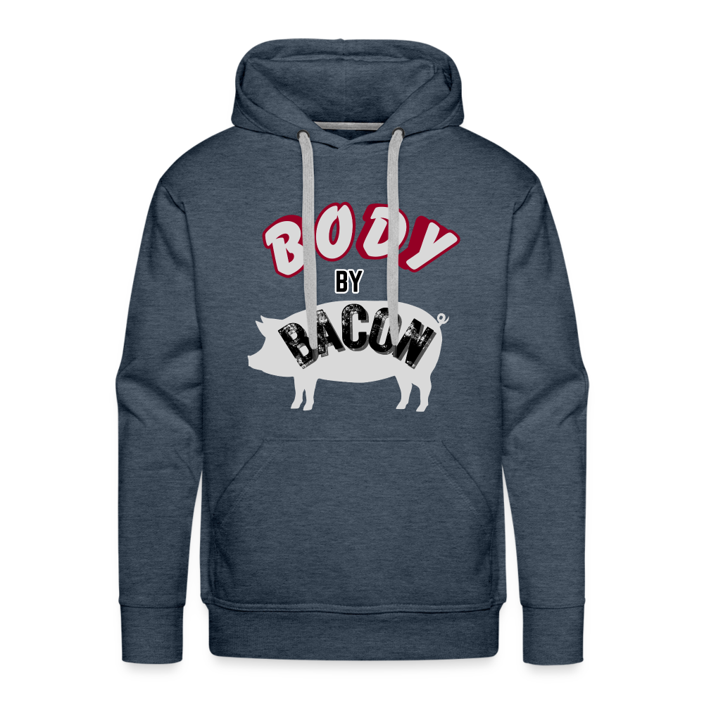 Body By Bacon Men’s Premium Hoodie - heather denim
