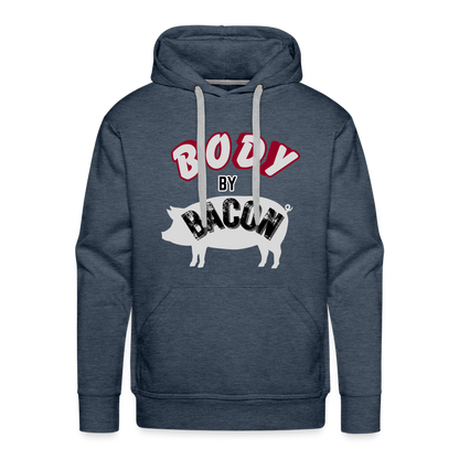 Body By Bacon Men’s Premium Hoodie - heather denim