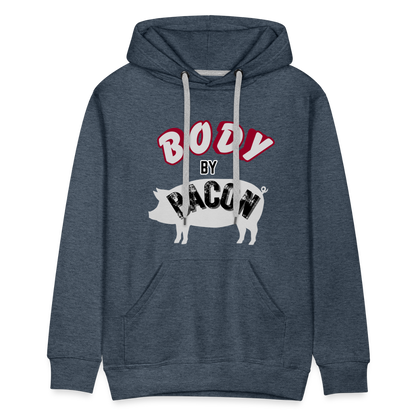 Body By Bacon Men’s Premium Hoodie - heather denim