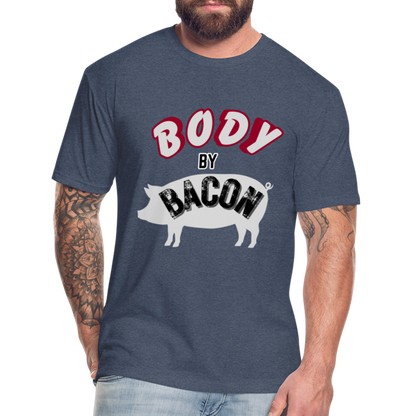 Body by Bacon T-Shirt by Next Level - heather navy