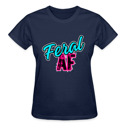 FERAL AF Ultra Cotton Ladies T-Shirt - navy