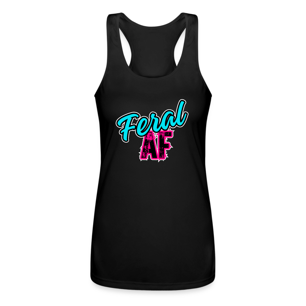 FERAL AF Women’s Performance Racerback Tank Top - black