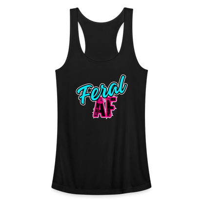 FERAL AF Women’s Performance Racerback Tank Top - black