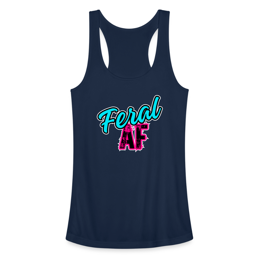 FERAL AF Women’s Performance Racerback Tank Top - navy