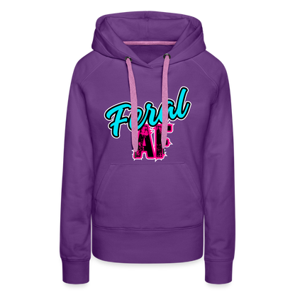 FERAL AF Women’s Premium Hoodie - purple 