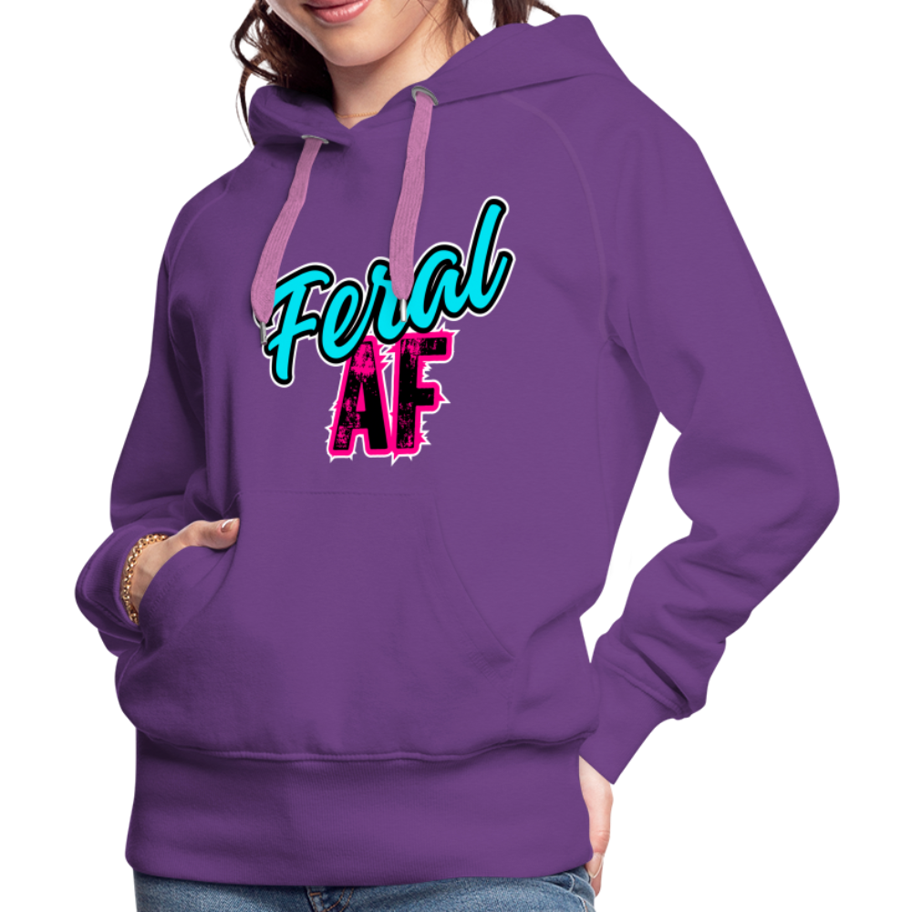 FERAL AF Women’s Premium Hoodie - purple 