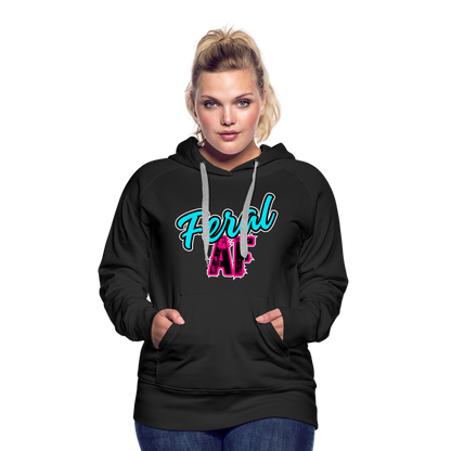 FERAL AF Women’s Premium Hoodie - black