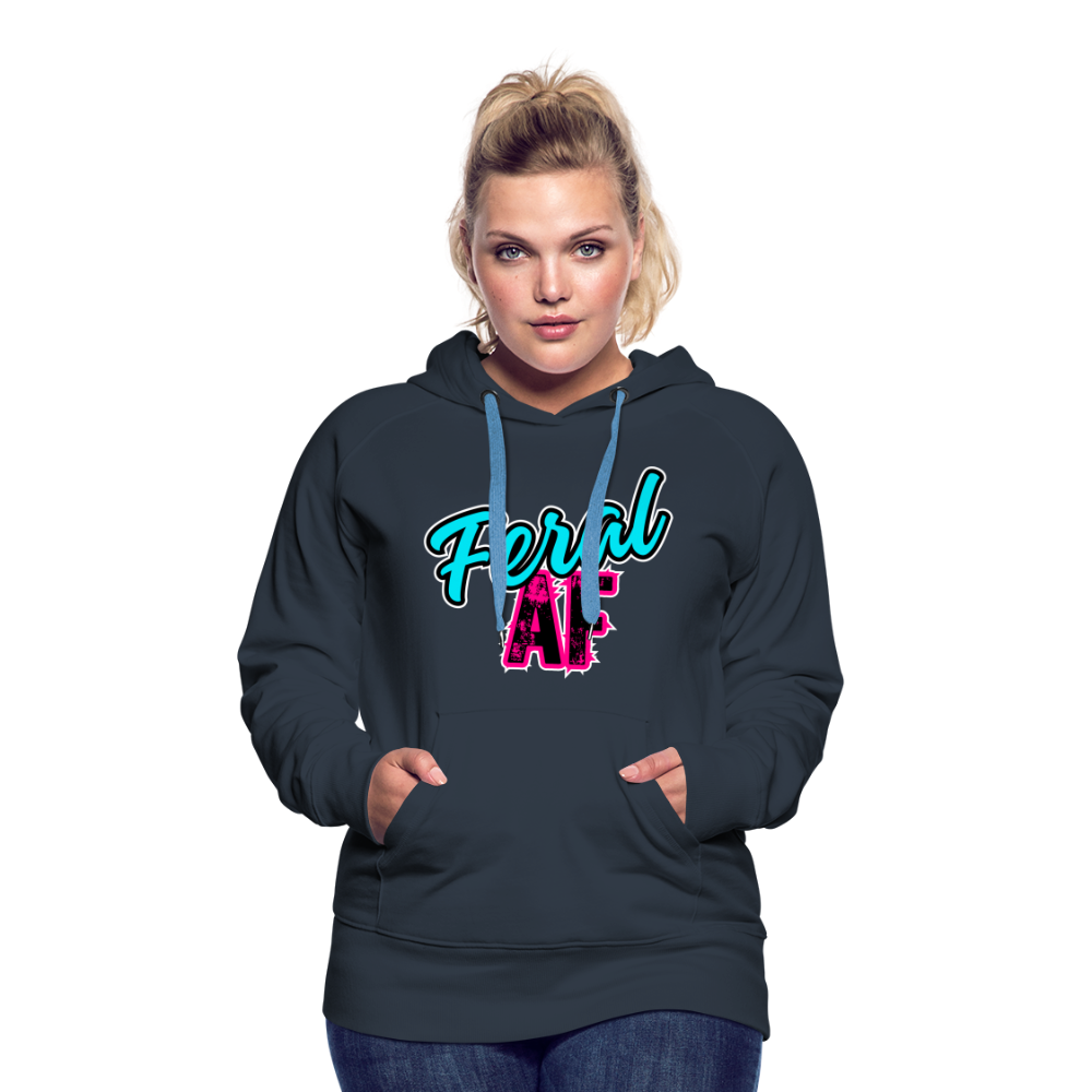 FERAL AF Women’s Premium Hoodie - navy