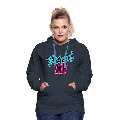 FERAL AF Women’s Premium Hoodie - navy