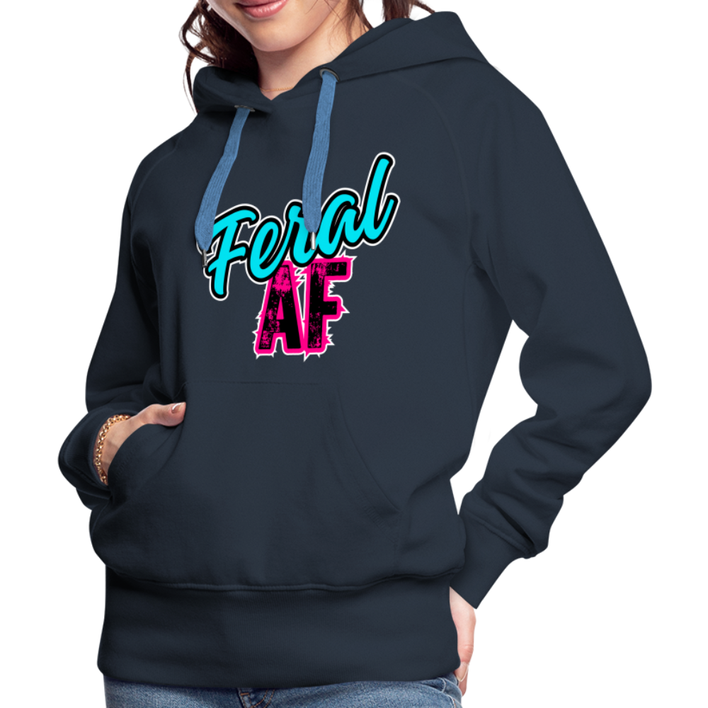 FERAL AF Women’s Premium Hoodie - navy