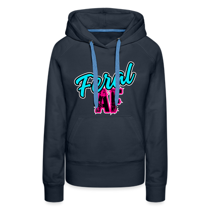 FERAL AF Women’s Premium Hoodie - navy
