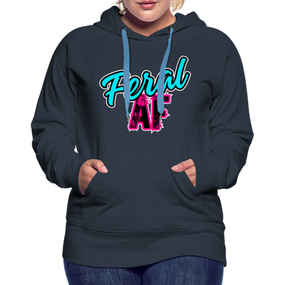 FERAL AF Women’s Premium Hoodie - navy
