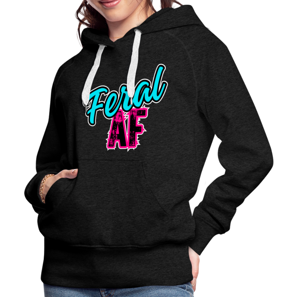 FERAL AF Women’s Premium Hoodie - charcoal grey