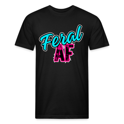FERAL AF Fitted Cotton/Poly T-Shirt by Next Level - black