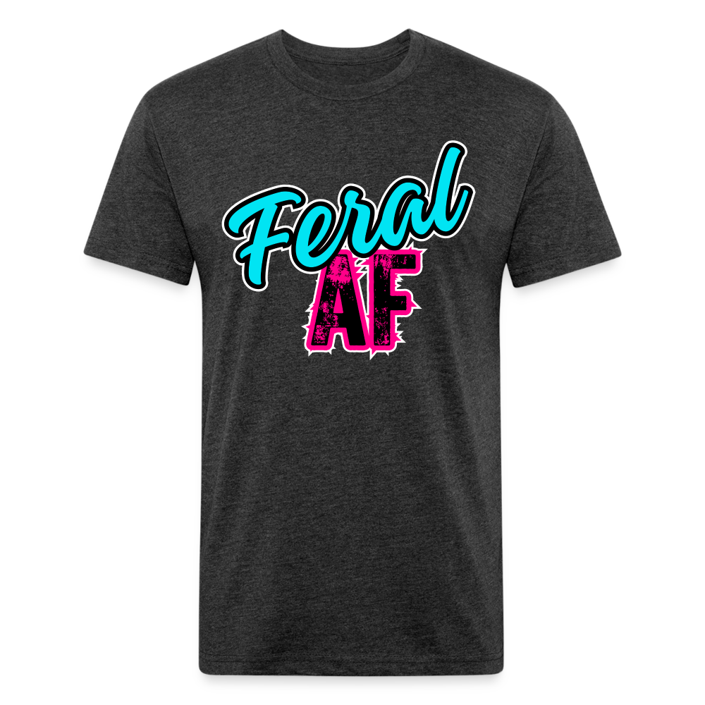 FERAL AF Fitted Cotton/Poly T-Shirt by Next Level - heather black