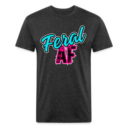 FERAL AF Fitted Cotton/Poly T-Shirt by Next Level - heather black
