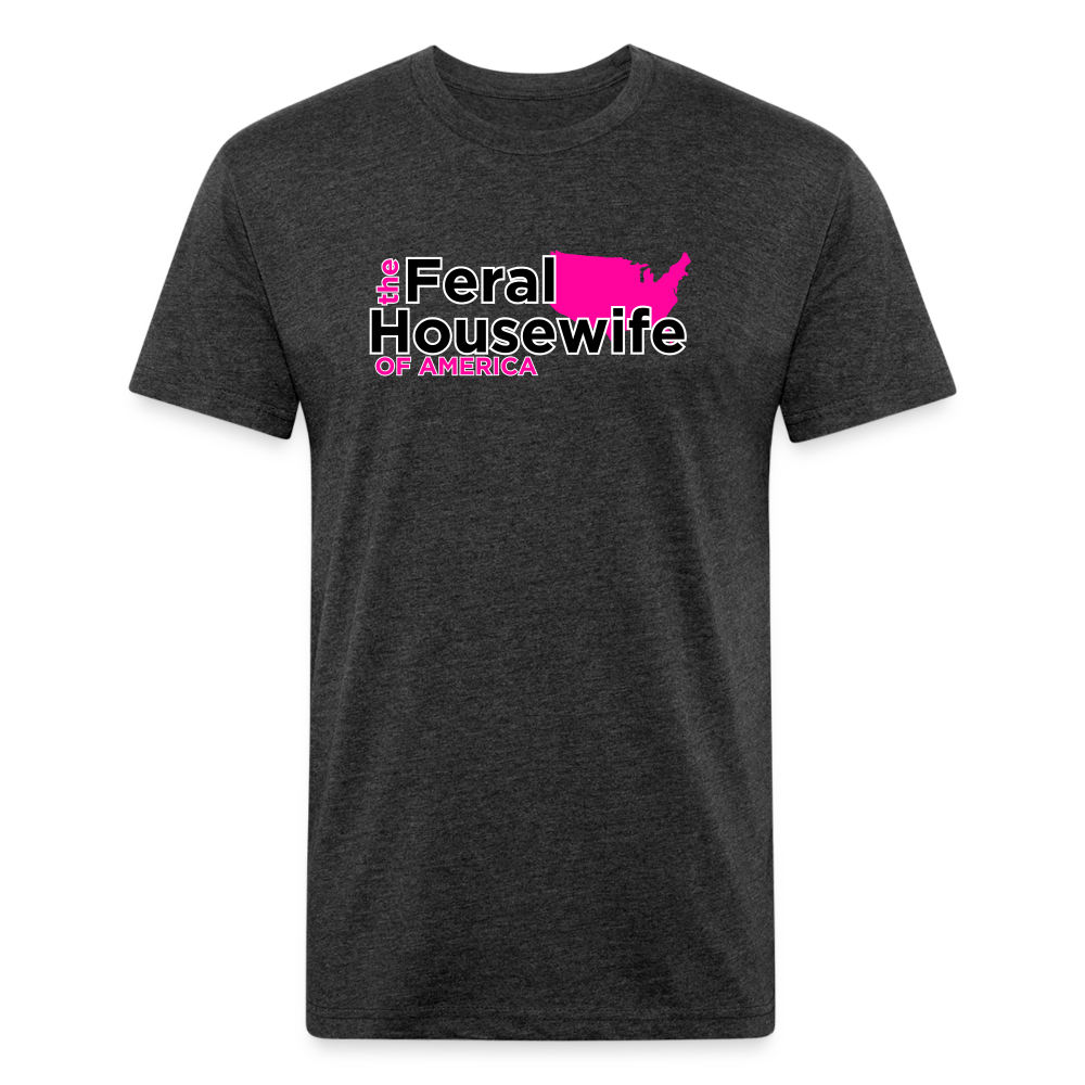 FERAL HOUSEWIFE Fitted Cotton/Poly T-Shirt by Next Level - heather black