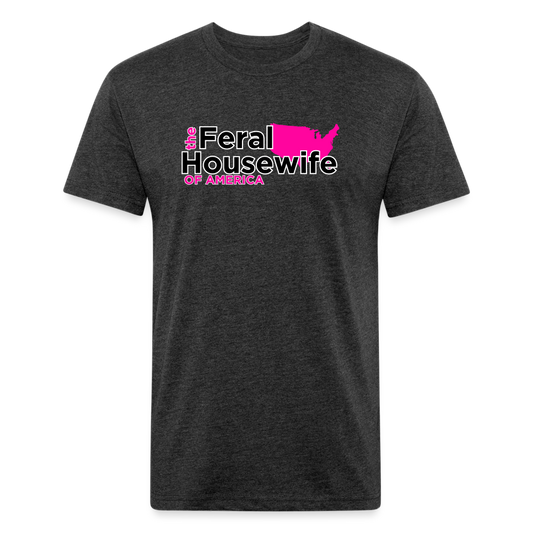 FERAL HOUSEWIFE Fitted Cotton/Poly T-Shirt by Next Level - heather black