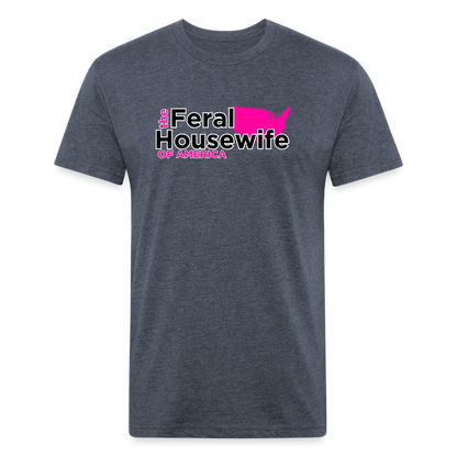 FERAL HOUSEWIFE Fitted Cotton/Poly T-Shirt by Next Level - heather navy