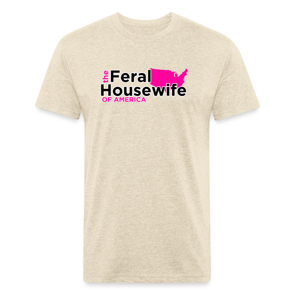 FERAL HOUSEWIFE Fitted Cotton/Poly T-Shirt by Next Level - heather cream