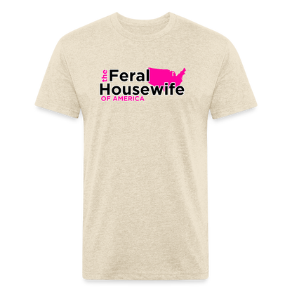 FERAL HOUSEWIFE Fitted Cotton/Poly T-Shirt by Next Level - heather cream