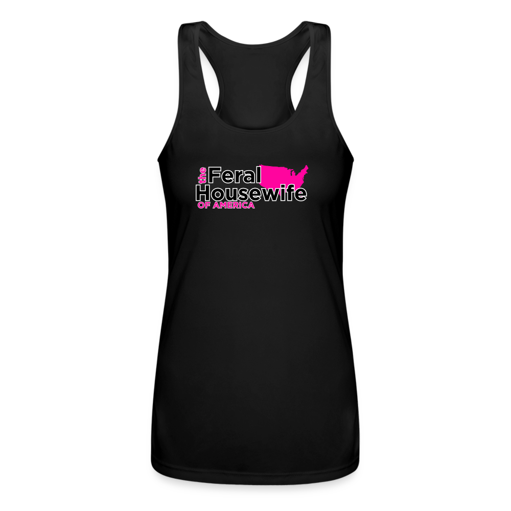 FERAL HOUSEWIFE Women’s Performance Racerback Tank Top - black