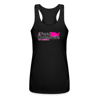 FERAL HOUSEWIFE Women’s Performance Racerback Tank Top - black
