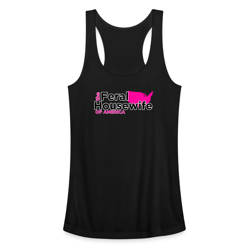 FERAL HOUSEWIFE Women’s Performance Racerback Tank Top - black