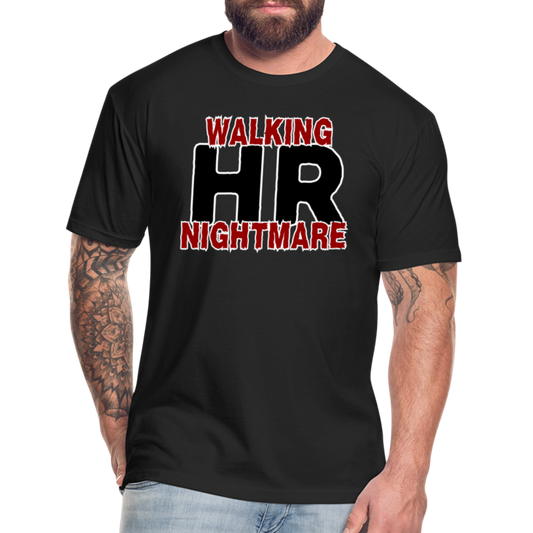 WALKING HR NIGHTMARE Fitted Cotton/Poly T-Shirt by Next Level - black