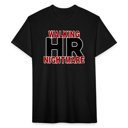 WALKING HR NIGHTMARE Fitted Cotton/Poly T-Shirt by Next Level - black
