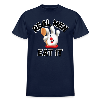 REAL MEN EAT IT Ultra Cotton Adult T-Shirt - navy