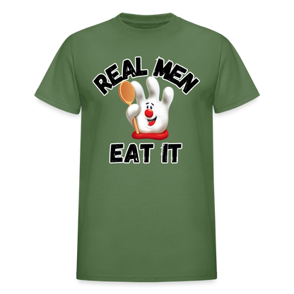 REAL MEN EAT IT Ultra Cotton Adult T-Shirt - military green