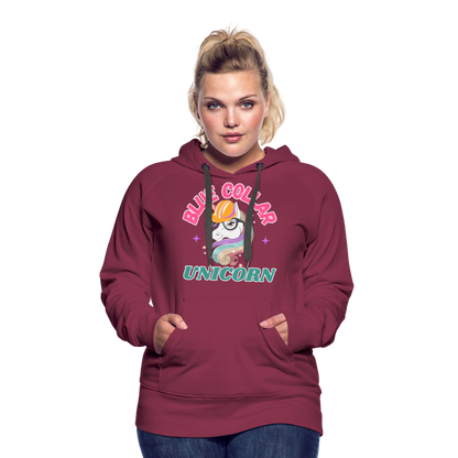 BLUE COLLAR UNICORN Women’s Premium Hoodie - burgundy