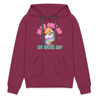 BLUE COLLAR UNICORN Women’s Premium Hoodie - burgundy