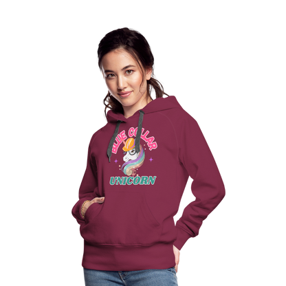 BLUE COLLAR UNICORN Women’s Premium Hoodie - burgundy