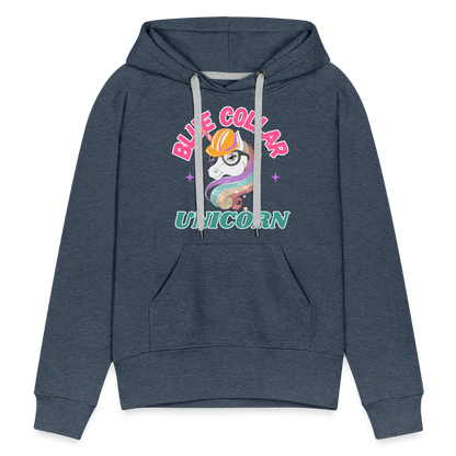 BLUE COLLAR UNICORN Women’s Premium Hoodie - heather denim