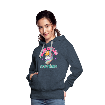 BLUE COLLAR UNICORN Women’s Premium Hoodie - heather denim