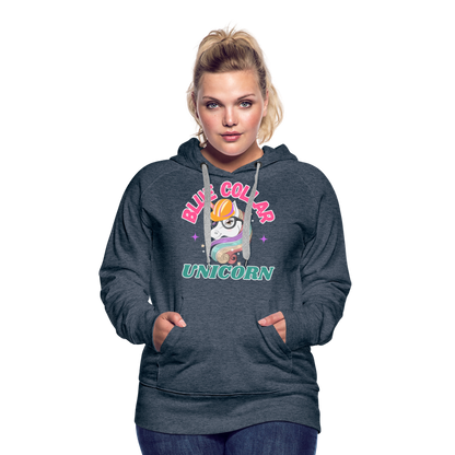 BLUE COLLAR UNICORN Women’s Premium Hoodie - heather denim