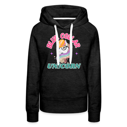 BLUE COLLAR UNICORN Women’s Premium Hoodie - charcoal grey