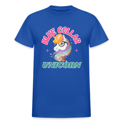 BLUE COLLAR UNICORN Gildan Ultra Cotton Adult T-Shirt - royal blue
