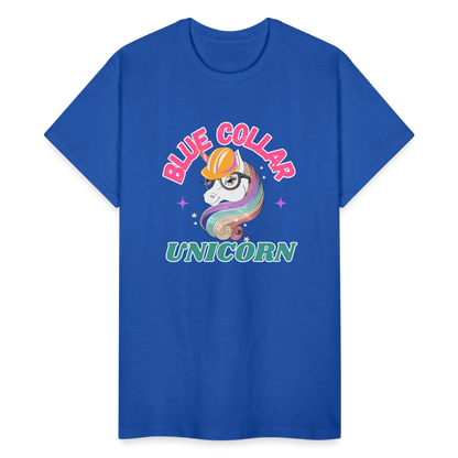 BLUE COLLAR UNICORN Gildan Ultra Cotton Adult T-Shirt - royal blue